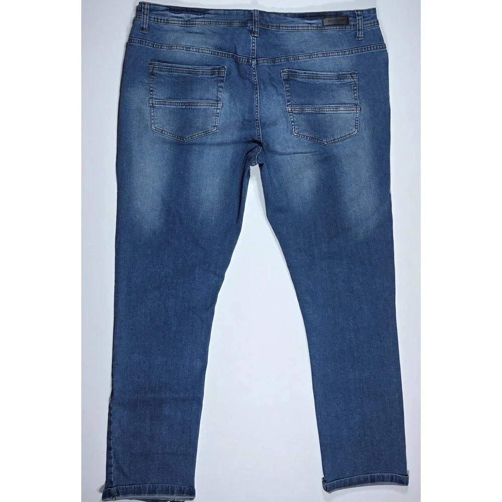 Kenneth Cole New York Mens Regular Fit Jeans Blue Denim 42x32 Medium Wash